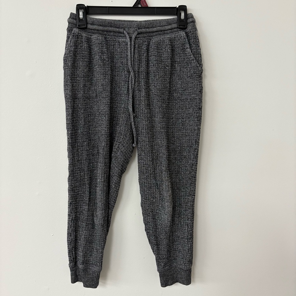 American Eagle Ahh-Mazingly Soft Waffle Knit Jogger Pants Womens Sz Small Gray